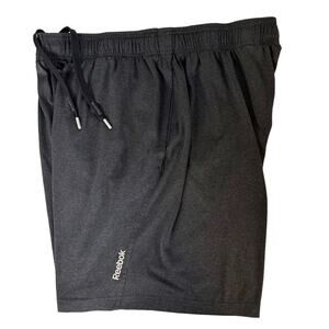 Reebok Athletic Shorts XL Gym Basketball Sportswear Pockets Charcoal Drawstring